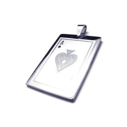 Colar Com Pingente De Cartas De Baralho De Titânio Puro Masculino