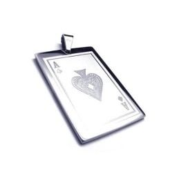 Colar Com Pingente De Cartas De Baralho De Titânio Puro Masculino