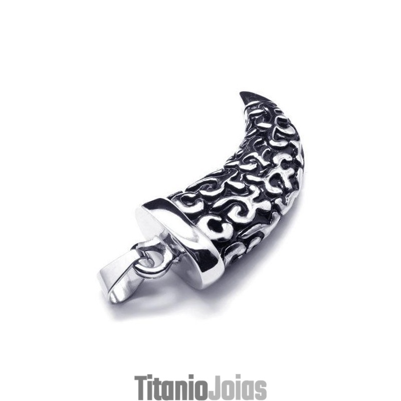 Colar Com Pingente De Lança De Titânio Puro E Prata Preta Para Homens