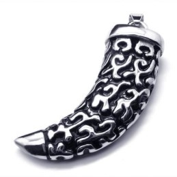 Colar Com Pingente De Lança De Titânio Puro E Prata Preta Para Homens