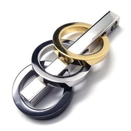 Colar Com Pingente De Três Argolas De Titânio Puro Masculino @
